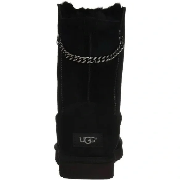 UGG Black Classic Short Sparkle Chain Zip Boots - Picture 4 of 11